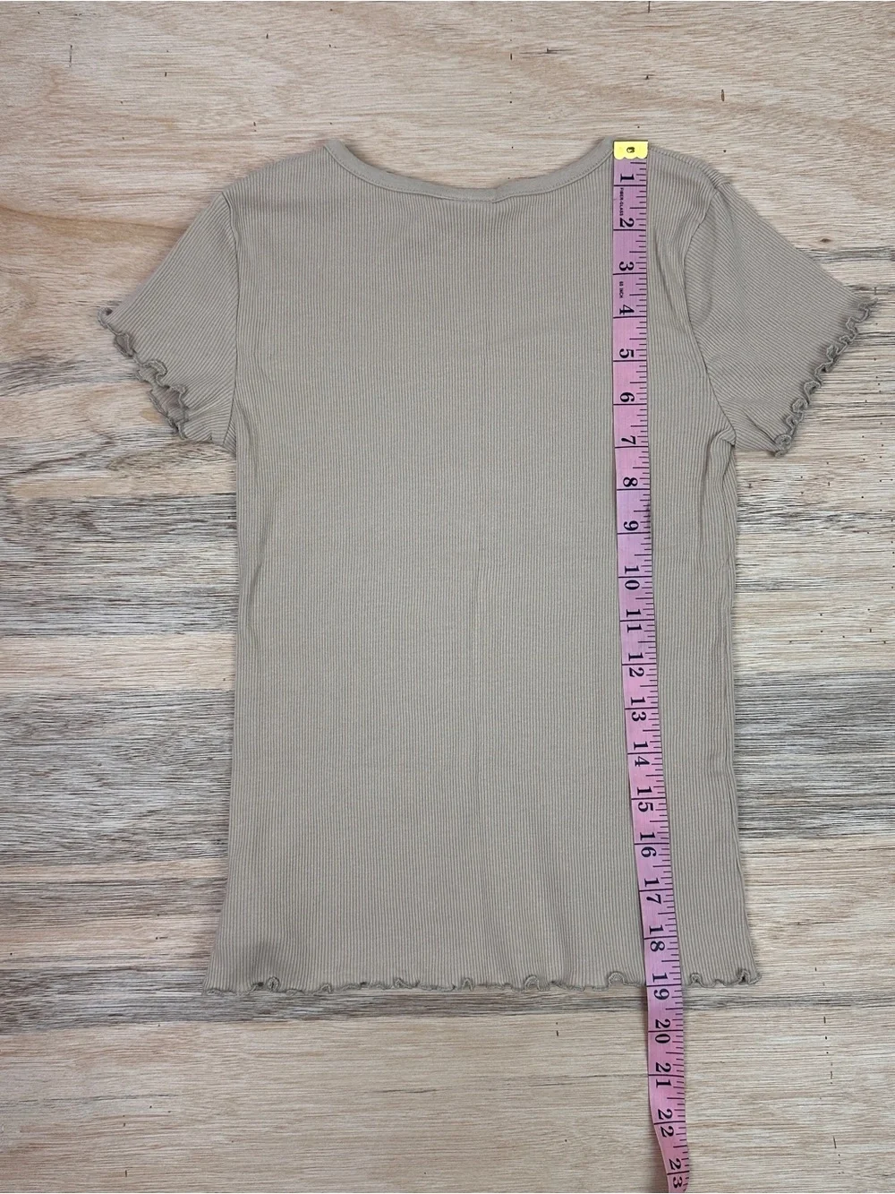 GAP Kids Ribbed Crewneck Tee - Beige